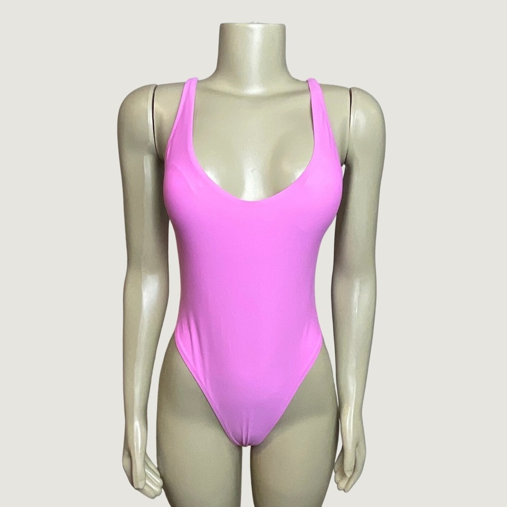Relleciga One Piece Swimsuit Fuchsia High Cut Thong, Small R2051-116 NWT